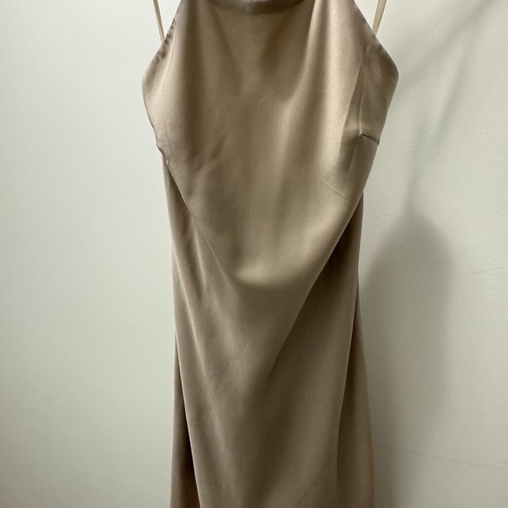 Mendocino Beige Semi Formal Midi Dress